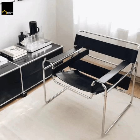 เก้าอี้อเนกประสงค์ RENITA HOME รุ่น KEVIN CHAIR สีดำโครงเหล็ก เบาะหนัง PU_2